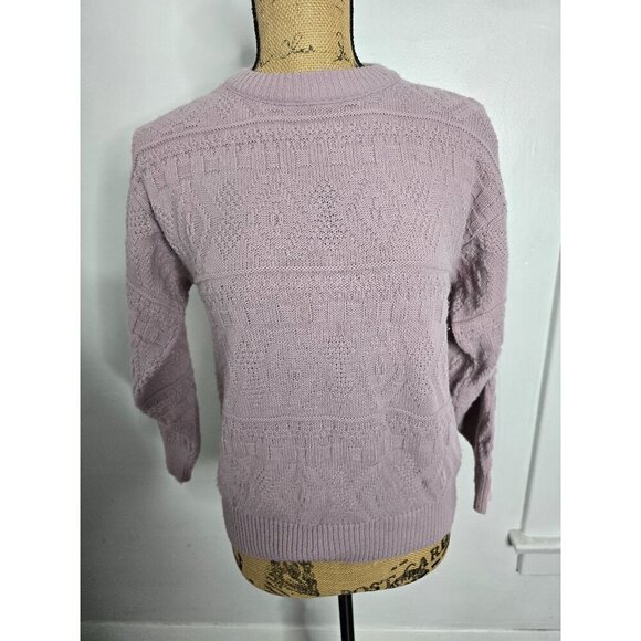 Vintage Girls Lilac Purple Geometric Crewneck Sweater - Picture 9 of 12